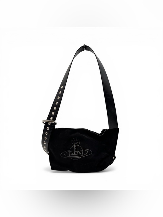 Vivienne Westwood Handbags - Vivienne Westwood Orb Shoulder Bag Black Surde Leather Strap